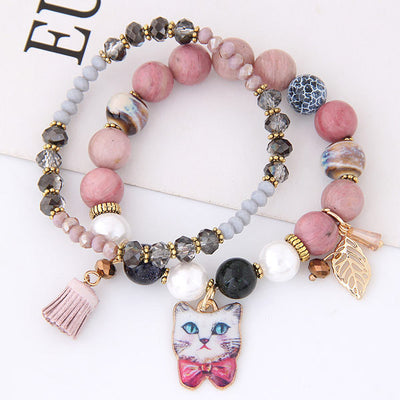 Pulsera Bohemia de Cristal Natural con Piedras Semipreciosas y Borlas - Estilo Coreano Elegante - Image 4