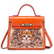 Bolso de Mano para Gatos en Cuero Genuino Grabado Artesanal