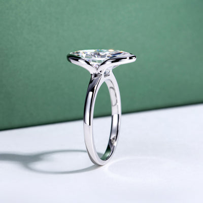 Anillo de Moissanita Marquesa de 3 Quilates con Semihalo - Image 9