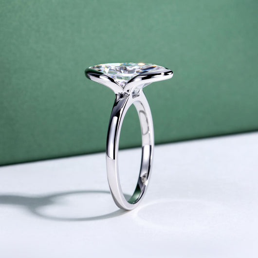 Anillo de Moissanita Marquesa de 3 Quilates con Semihalo - Image 9
