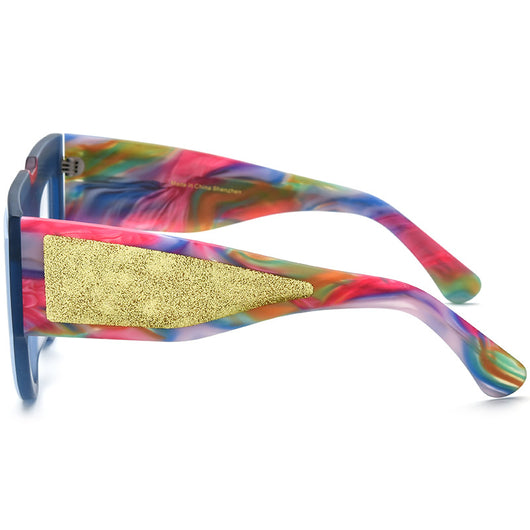 Lentes Gafas Ojo de Gato Patchwork Multicolor con Montura Mate - Image 3