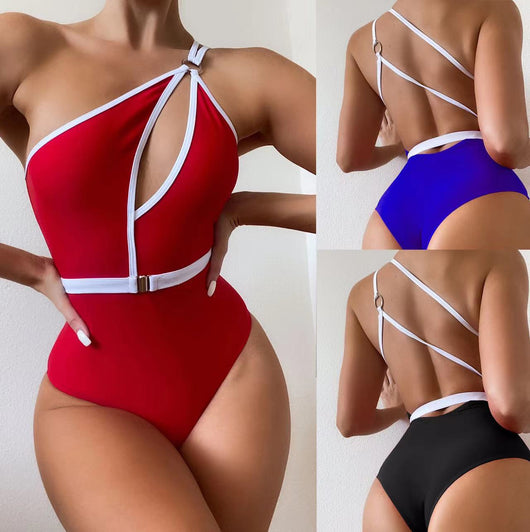 Traje de Baño Enterizo Clásico con Cinturón Ajustable - Image 2
