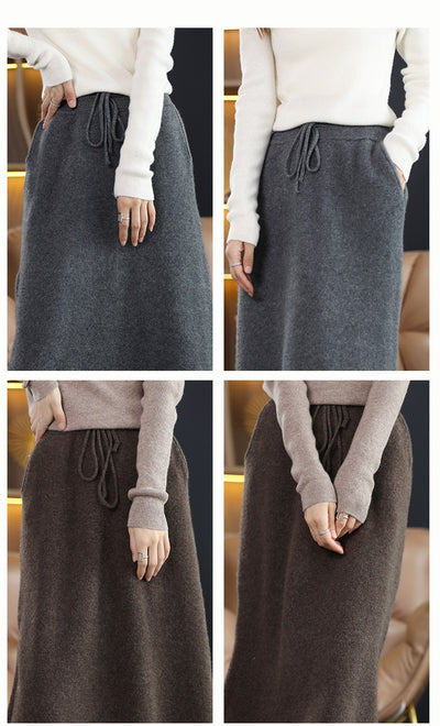 Falda Cashmere Elegante con Detalle Anudado para Mujer - Image 19