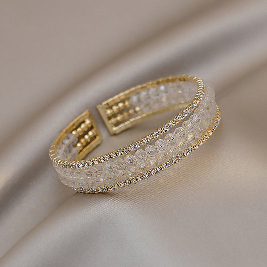 Pulsera de Cristal Blanco con Cuentas - Accesorio Perfecto para Verano