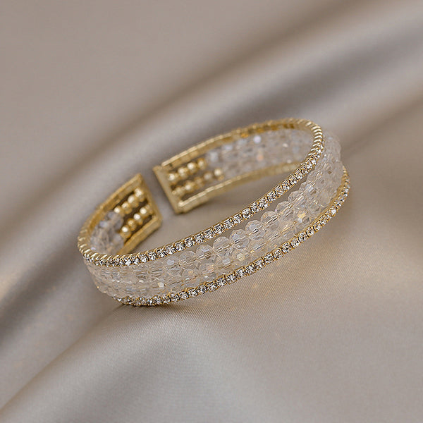 Pulsera de Cristal Blanco con Cuentas - Accesorio Perfecto para Verano