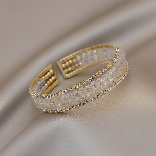 Pulsera de Cristal Blanco con Cuentas - Accesorio Perfecto para Verano