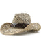 Sombrero Vaquero Occidental Tejido a Mano con Decoración de Pasto Natural