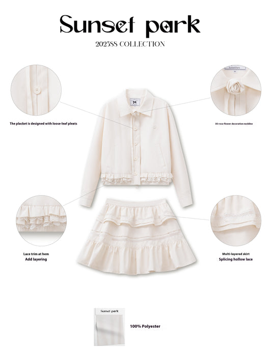 Chaqueta de Encaje Elegante con Detalles de Pastelería para Mujer - Image 8