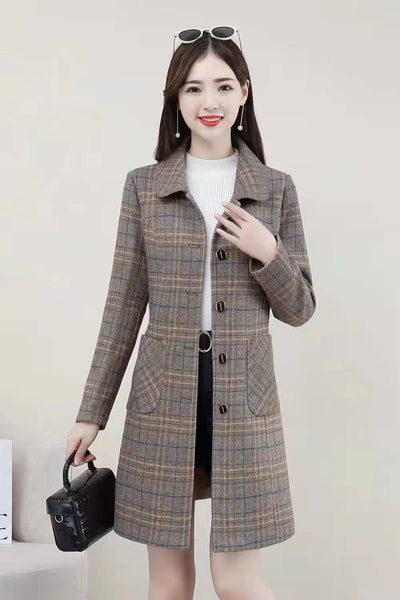 Abrigo de Lana Cuadrillé para Mujer Madura - Colección Otoño - Image 10