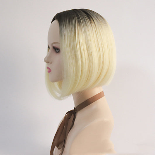 Peluca Bob Corto Degradado con Flequillo Lateral para Mujer - Image 9