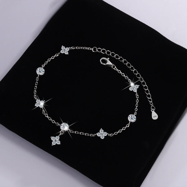 Pulsera de Moissanita Platinada en Plata 925