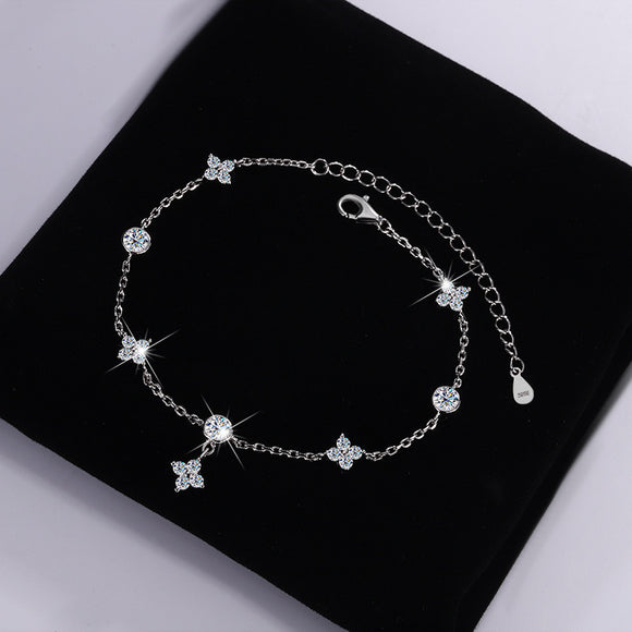 Pulsera de Moissanita Platinada en Plata 925