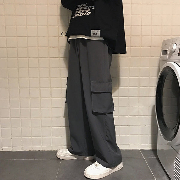 Pantalones Casuales de Trabajo Retro Rectos para Hombre
