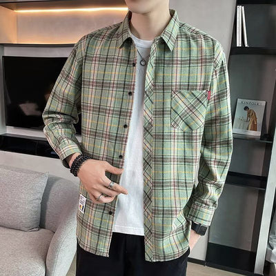 Camisa Casual Cuadros Estilo Hong Kong para Jóvenes - Image 16