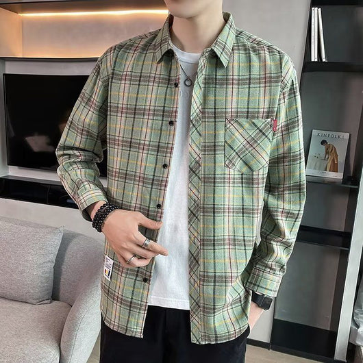 Camisa Casual Cuadros Estilo Hong Kong para Jóvenes - Image 16