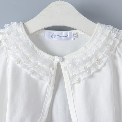 Blusa de Niña en Algodón con Detalles de Encaje - Image 3