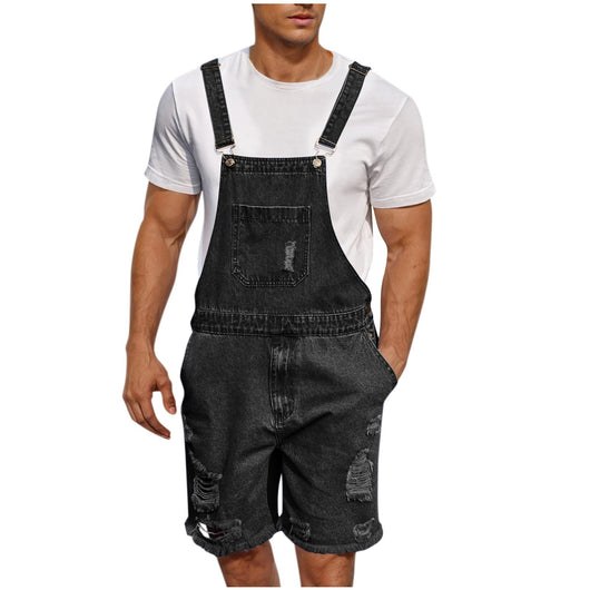 Shorts Vaquero Rotos con Tirantes para Hombre - Image 9