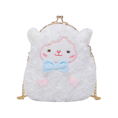 Bolsa Bandolera Peluche Oveja Linda con Cadena - Image 6