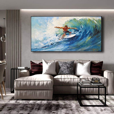 Cuadro Óleo Artesanal Gran Formato - Paisaje Marino con Velero para Sala de Estar - Image 7