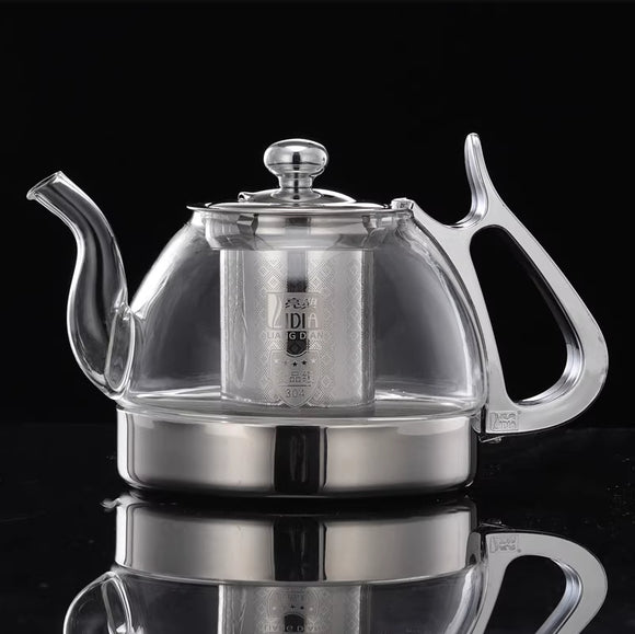 Hervidor de Vidrio con Acero Inoxidable para el Hogar