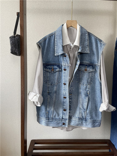 Chaleco Denim Suelto sin Mangas para Mujer - Image 24