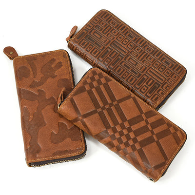 Billetera Larga Retro de Cuero Crazy Horse para Hombre
