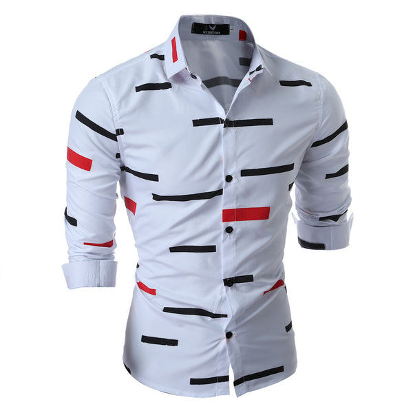 Camisa Estampada Geométrica Primavera para Hombre - Diseño Moderno