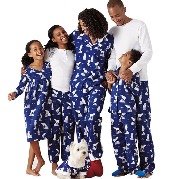 Pijama Familiar Estampado de Dos Piezas - Conjunto de Descanso para Padres e Hijos