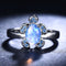 Anillo de Tortuga con Diamante Azul Agua