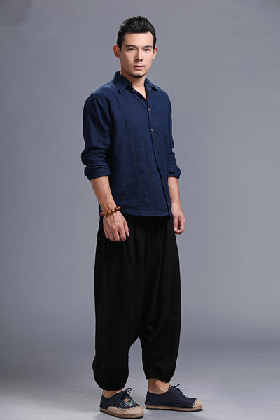 Pantalones Harem Cómodos para Hombre - Estilo Moderno y Relajado - Image 7