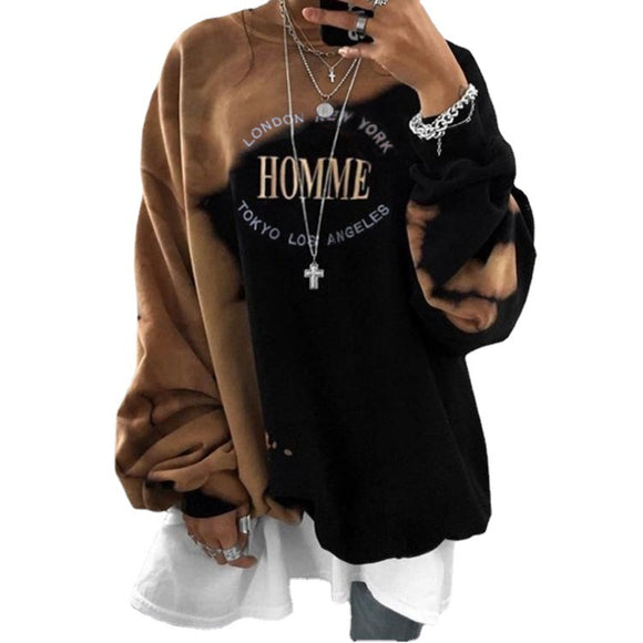 Sudadera Estampada Tie-Dye Manga Larga para Mujer