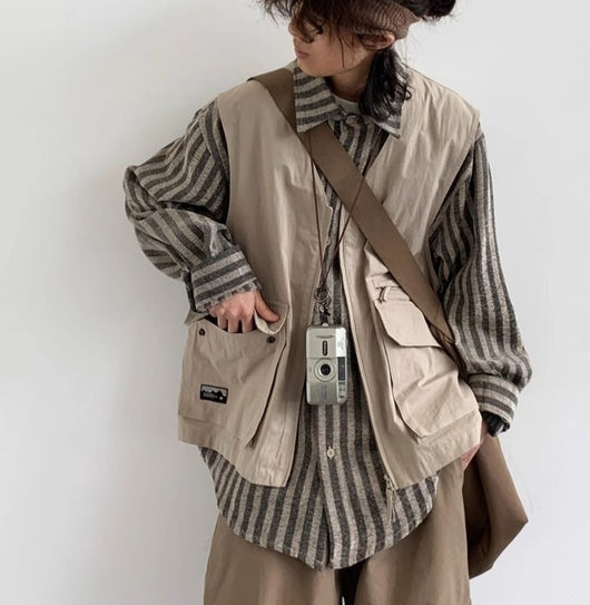 Pantalones de Trabajo Retro Japoneses con Pierna Ancha para Hombre - Primavera y Otoño - Image 2
