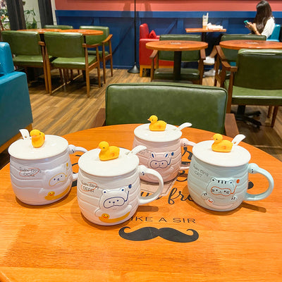 Taza de Cerámica con Patito Amarillo Adorable para el Hogar - Image 9