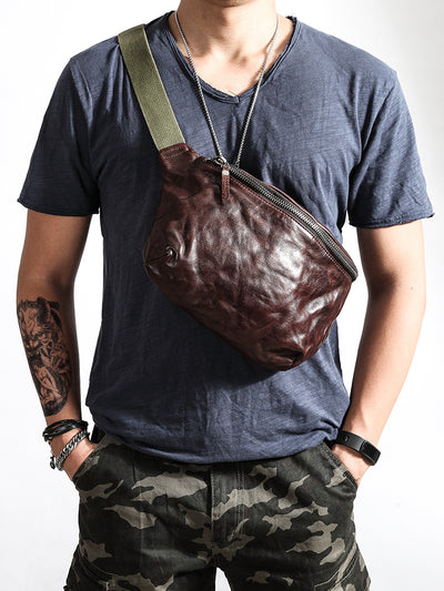 Bolsa Bandolera de Cuero Retro para Hombre - Image 2