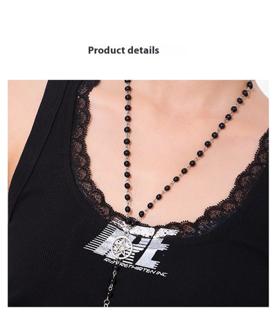 Camisola Negra de Encaje con Cuello U - Top Slim Ajustado para Mujer - Image 26