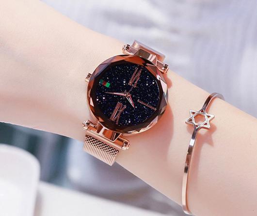 Reloj Mujer Cielo Estrellado con Malla Magnética y Cristal de Cuarzo - Image 4