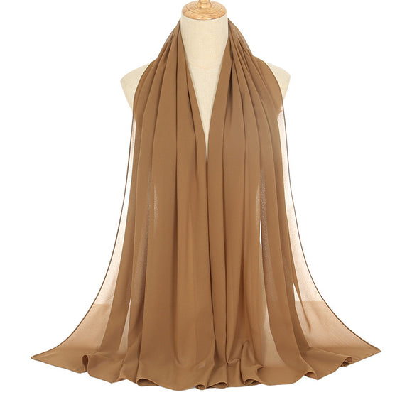 Pañuelo Rectangular de Chiffón Perla para Mujer - Colores Sólidos