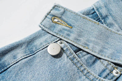 Pantalón Denim Cintura Alta Pierna Ancha con Detalle Oblicuo - Image 6
