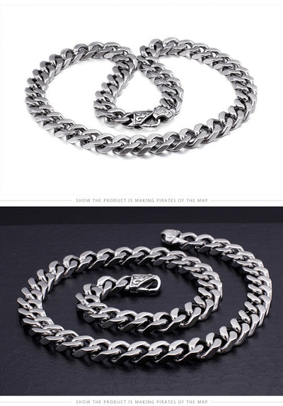Collar de Acero Titanio Cadena Gruesa Estilo Caballo para Hombre - Image 5