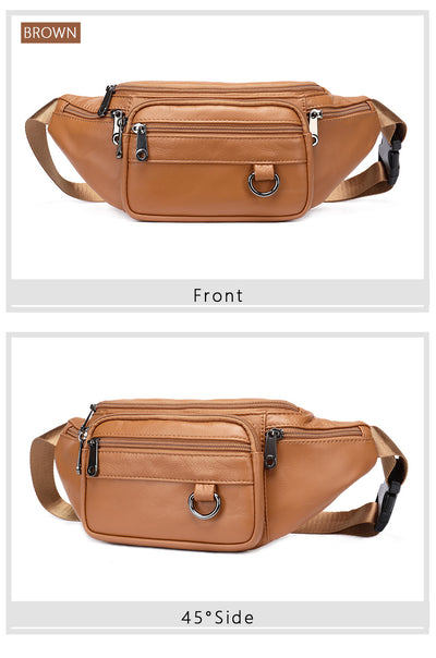 Bolsa Pecho Cuero Multifuncional para Hombre con Correa Cruzada - Image 8