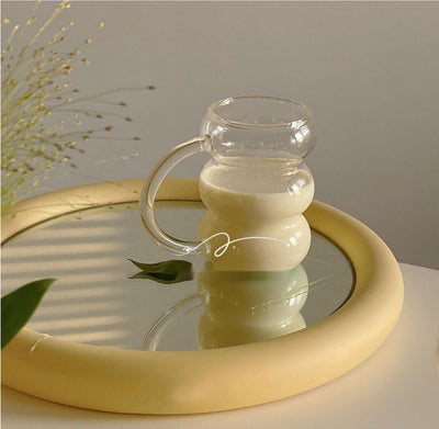 Vaso de Diseño Coreano Transparente - Taza de Vidrio para Leche y Bebidas - Image 3
