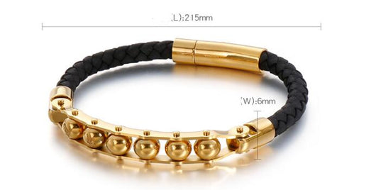 Pulsera de Cuero Trenzado Acero Inoxidable Giratoria para Hombre - Image 7