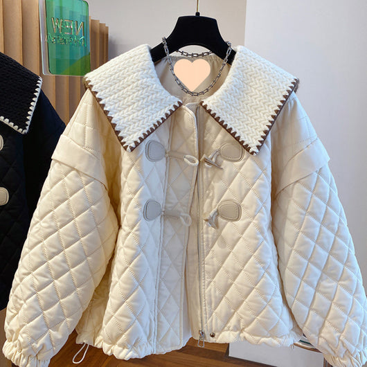 Chaqueta de Punto Suelta con Botones y Detalles Combinados para Mujer - Image 2