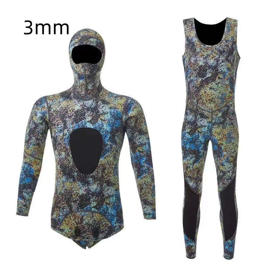 Traje de Buceo Dividido con Capucha para Hombre - Protección Térmica para Surf y Inmersión