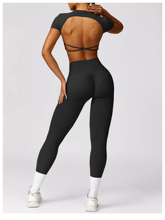 Top Deportivo Ajustado Antiimpacto con Manga Corta para Yoga - Image 27