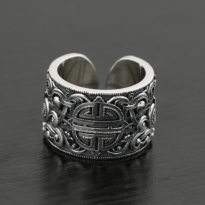 Anillo de Plata con Patrones Grabados y Diseño Vintage - Image 6