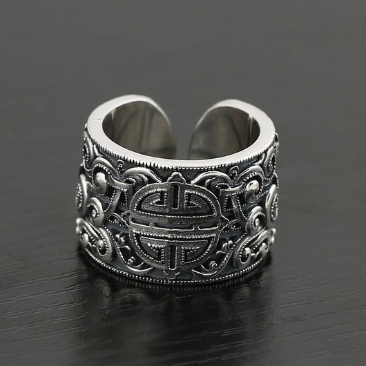 Anillo de Plata con Patrones Grabados y Diseño Vintage - Image 6