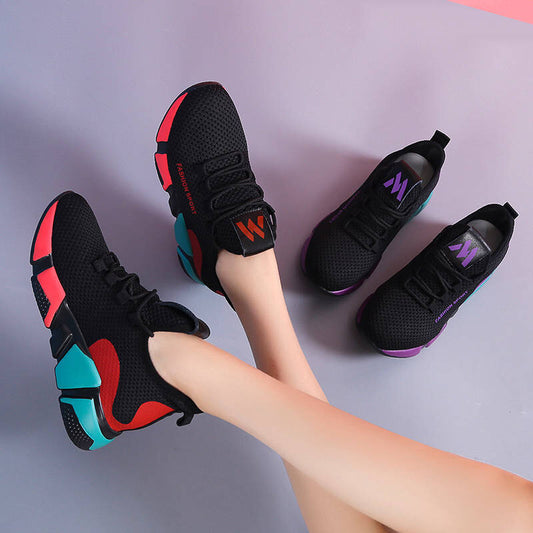 Tenis Casual Coreanos con Bloque de Colores y Cordones