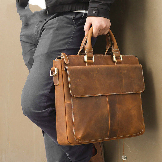 Bolso Bandolera de Cuero Crazy Horse Estilo Retro