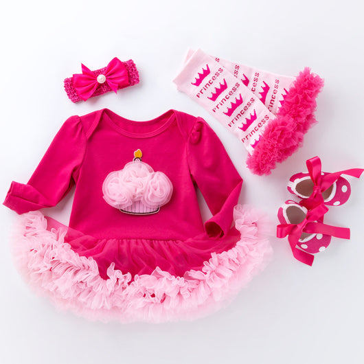 Enterizo Infantil Manga Larga con Estampado Cartoon Rosa Palo - Vestido Holiday para Bebés - Image 9